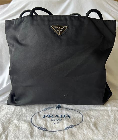 prada black tote bag nylon|Prada nylon tote bag price.